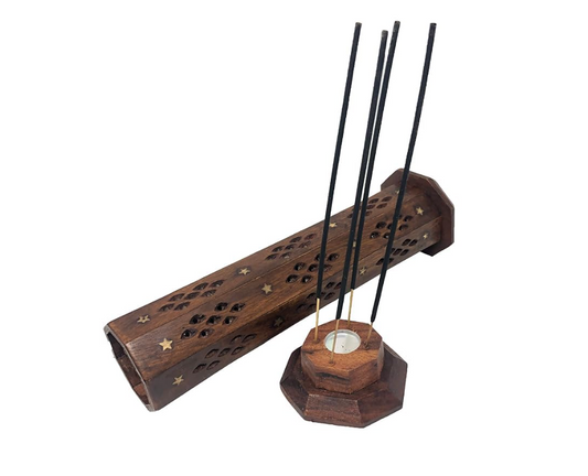 Wooden Tower Incense Holder | Hexagonal Shape