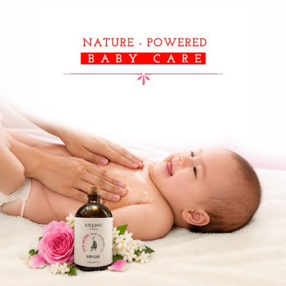 Natural Baby Massage Oil – Moisturizing Body Oil with Rose & Jasmine