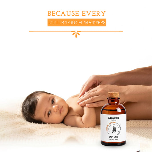 Natural Baby Massage Oil – Moisturizing Body Oil with Sweet Orange & Ylang Ylang