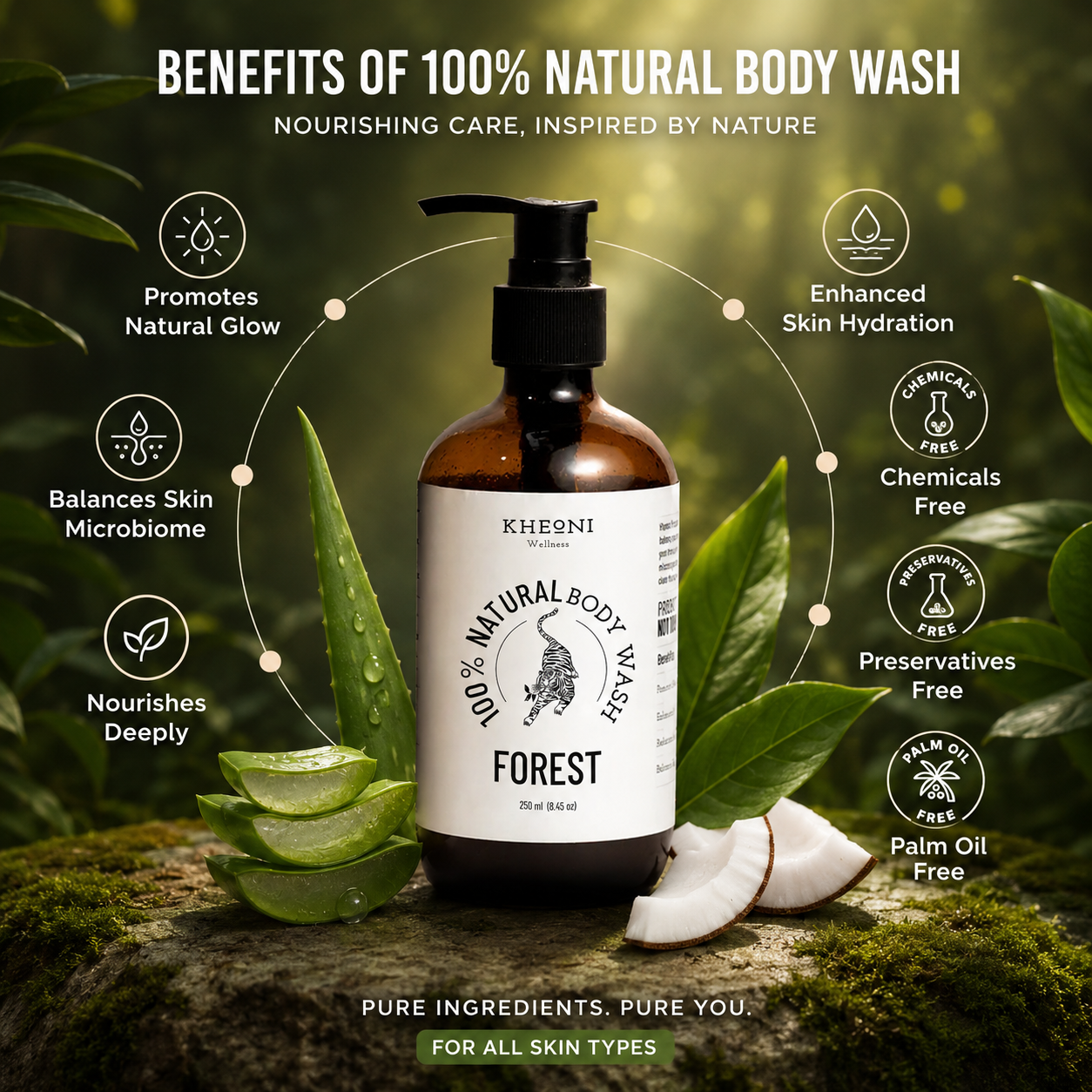 Organic Body Wash with gentle cleansing for your skin 
