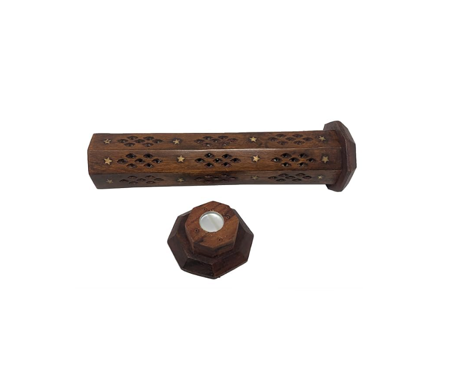 Wooden Tower Incense Holder | Hexagonal Shape