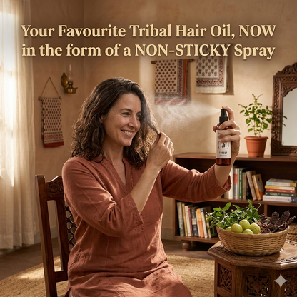 Ayurvedic hair growth spray with natural tribal botanicals oil free formula