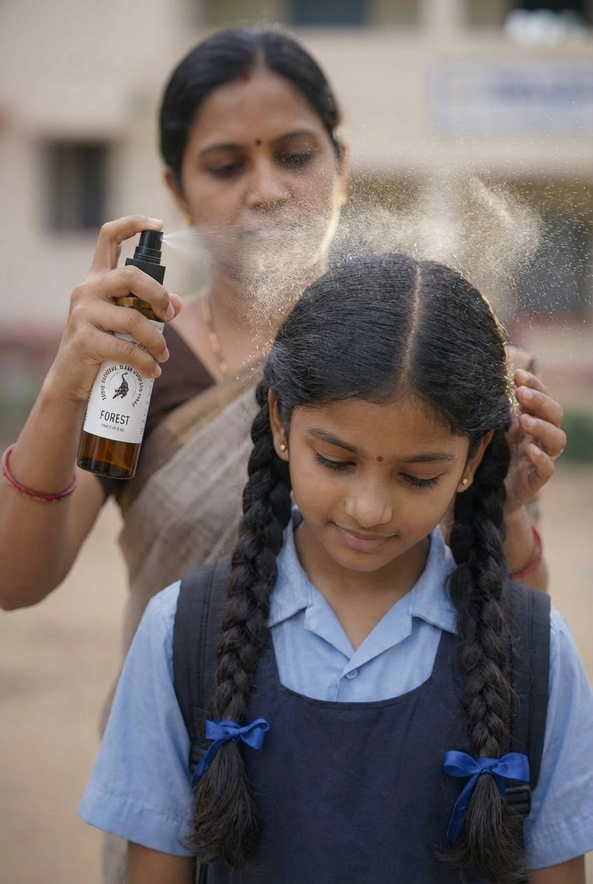 Natural hair product for girls, goodness of hair oil, in a water-based spray